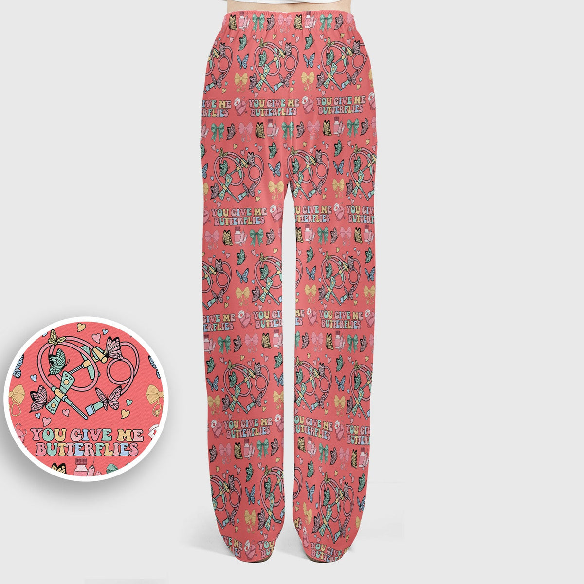 Butterfly Heart Nurse Scrub Set - Valentines Day Gift