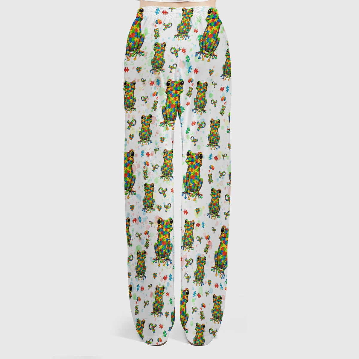 Colorful Autism Puzzle Frog Nurse Scrub Set