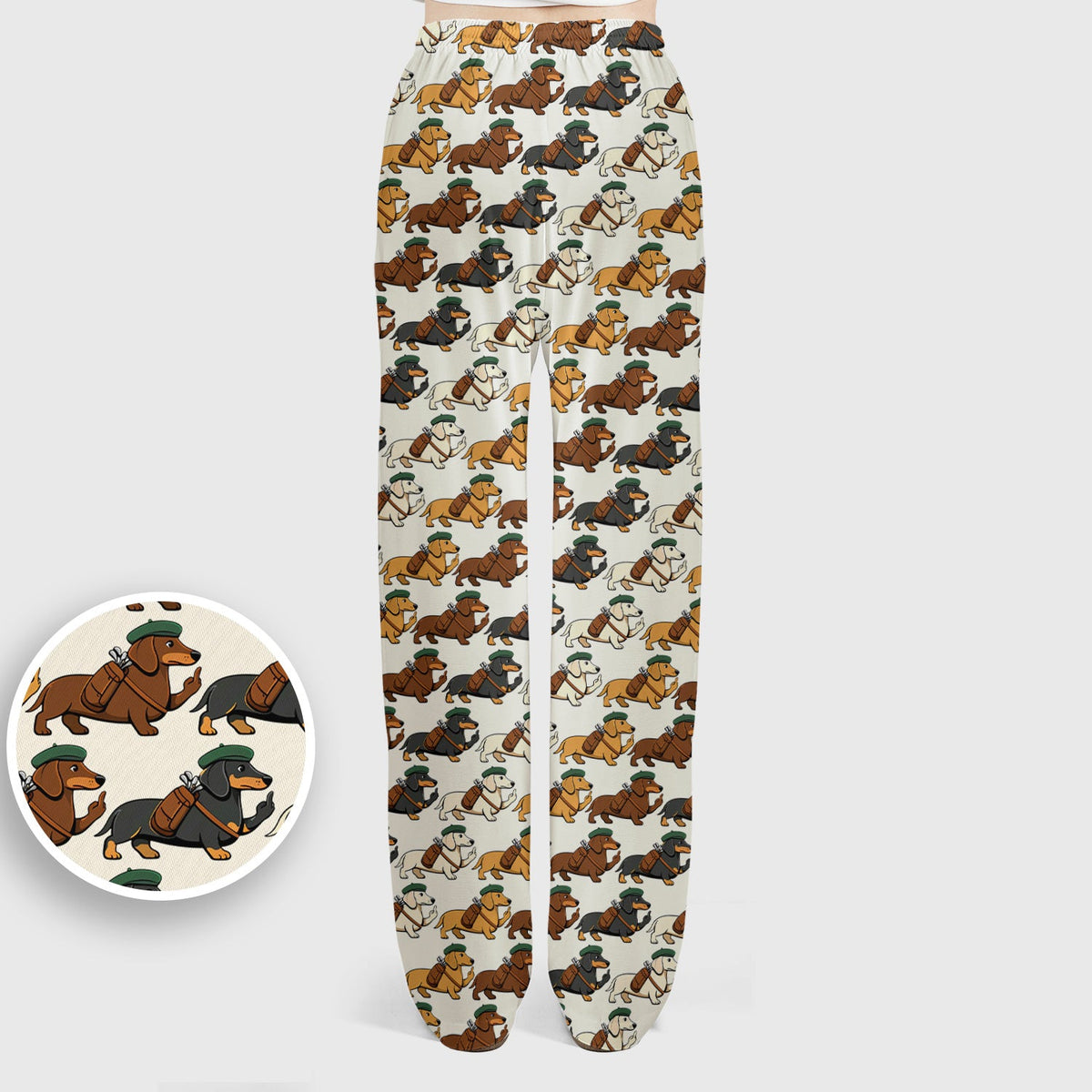 Dachshund Hat And Backpack Nurse Scrub Set