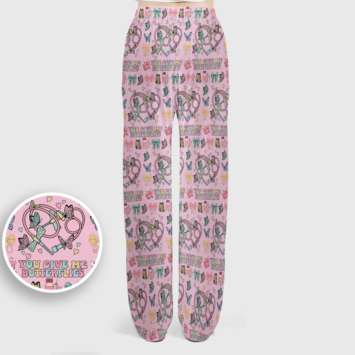 Butterfly Heart Nurse Scrub Set - Valentines Day Gift