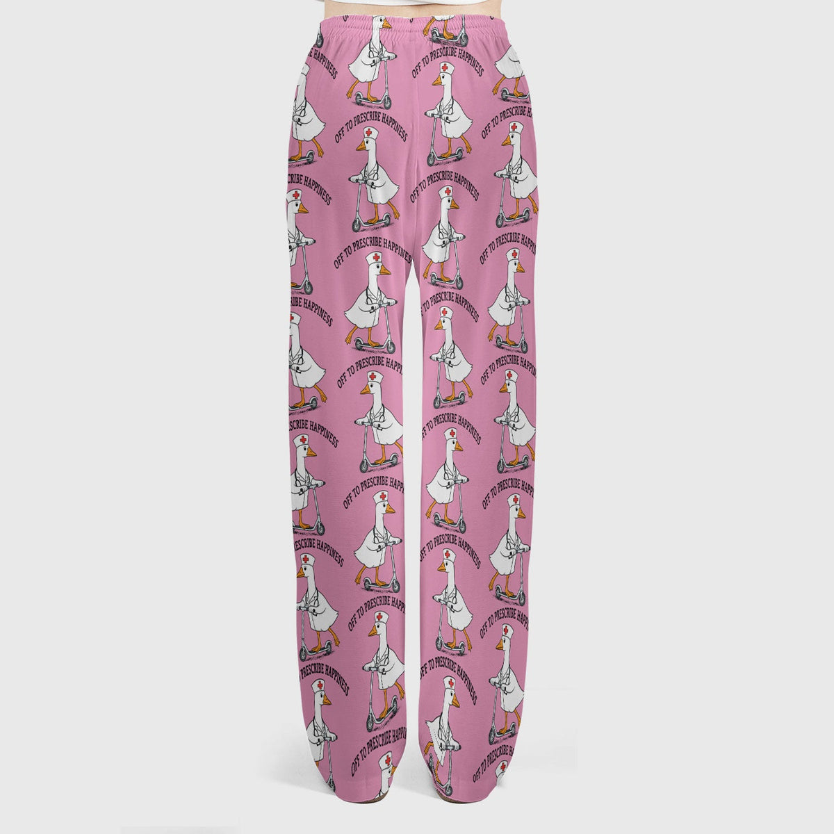 Nurse Goose Scooter Print Scrub Set, Breathable Med Uniform