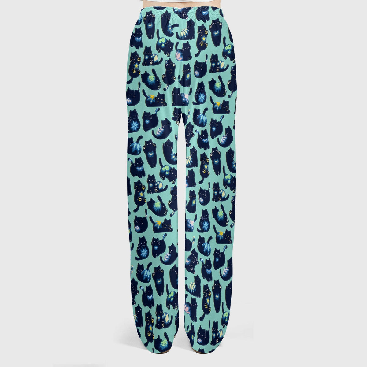 Midnight Black Cat Nurse Scrub Set