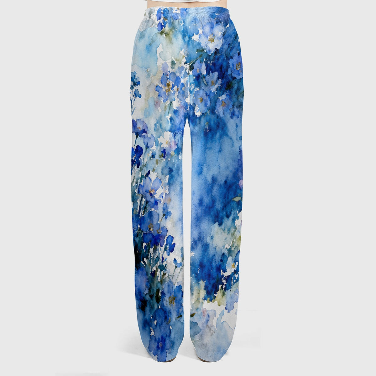 Adorable Blue Floral White Cat Nurse Scrub Set