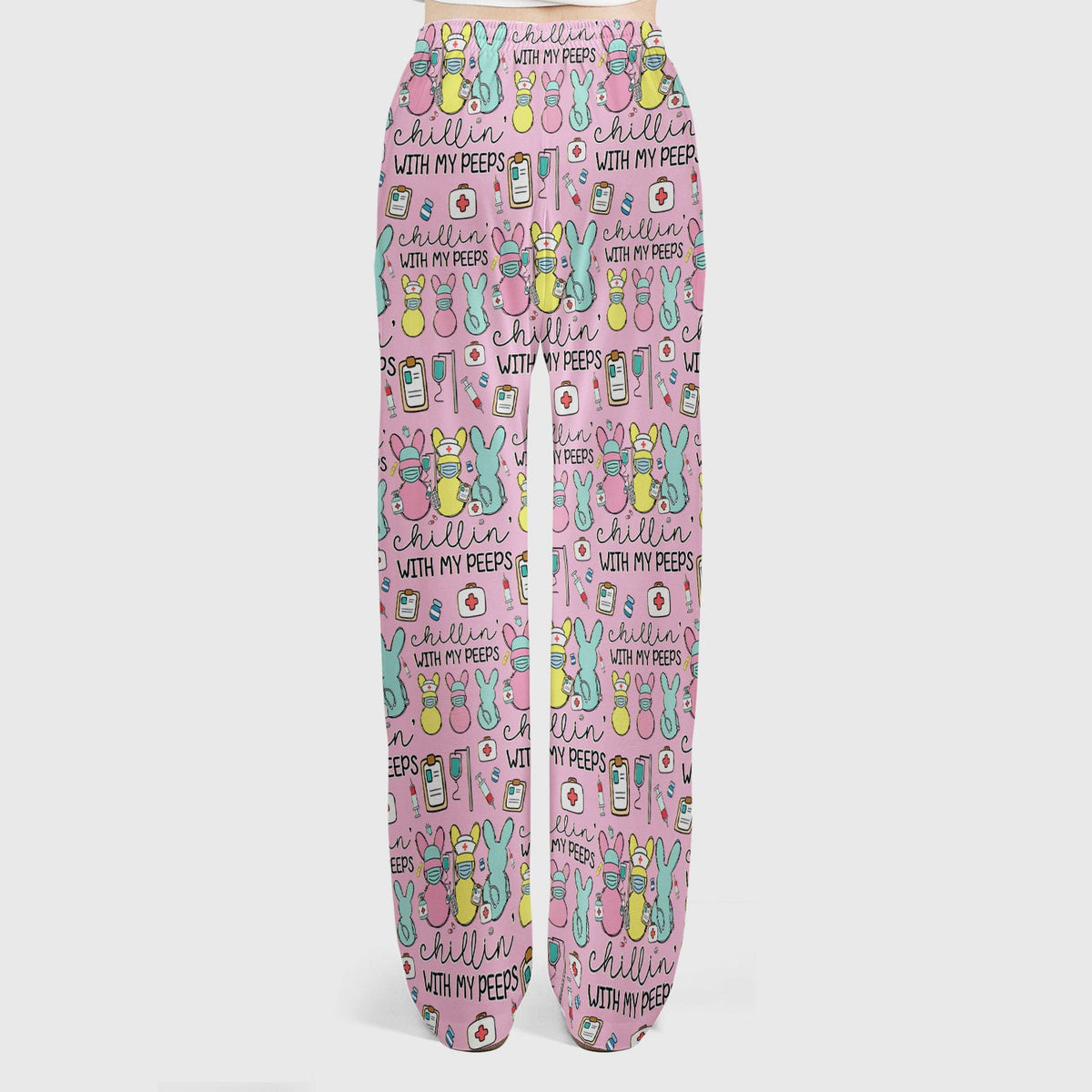 Bunny Nurse Chillin With My Peeps Scrub Set - Easter Gift