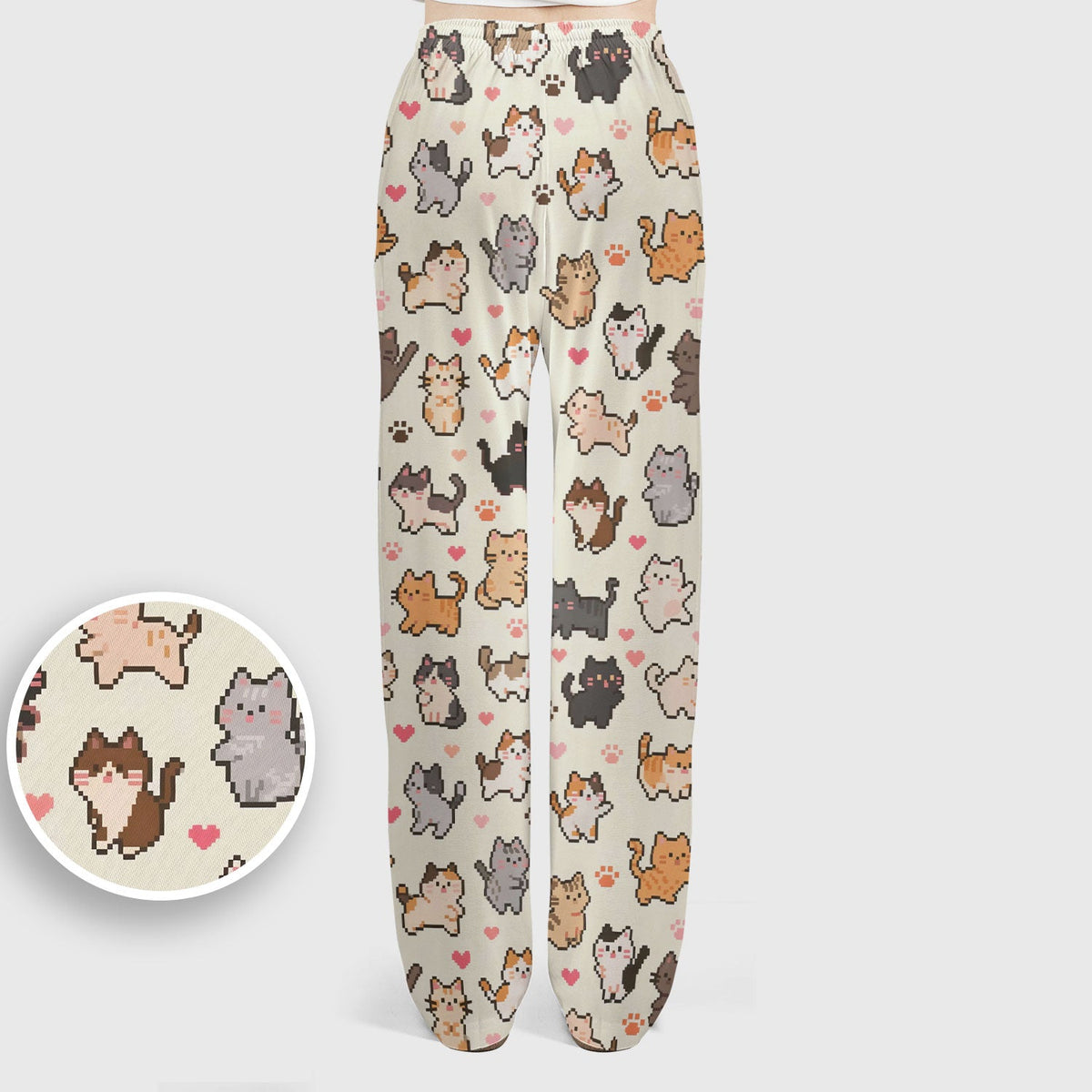Pixel Cat Heart Paw Nurse Scrub Set