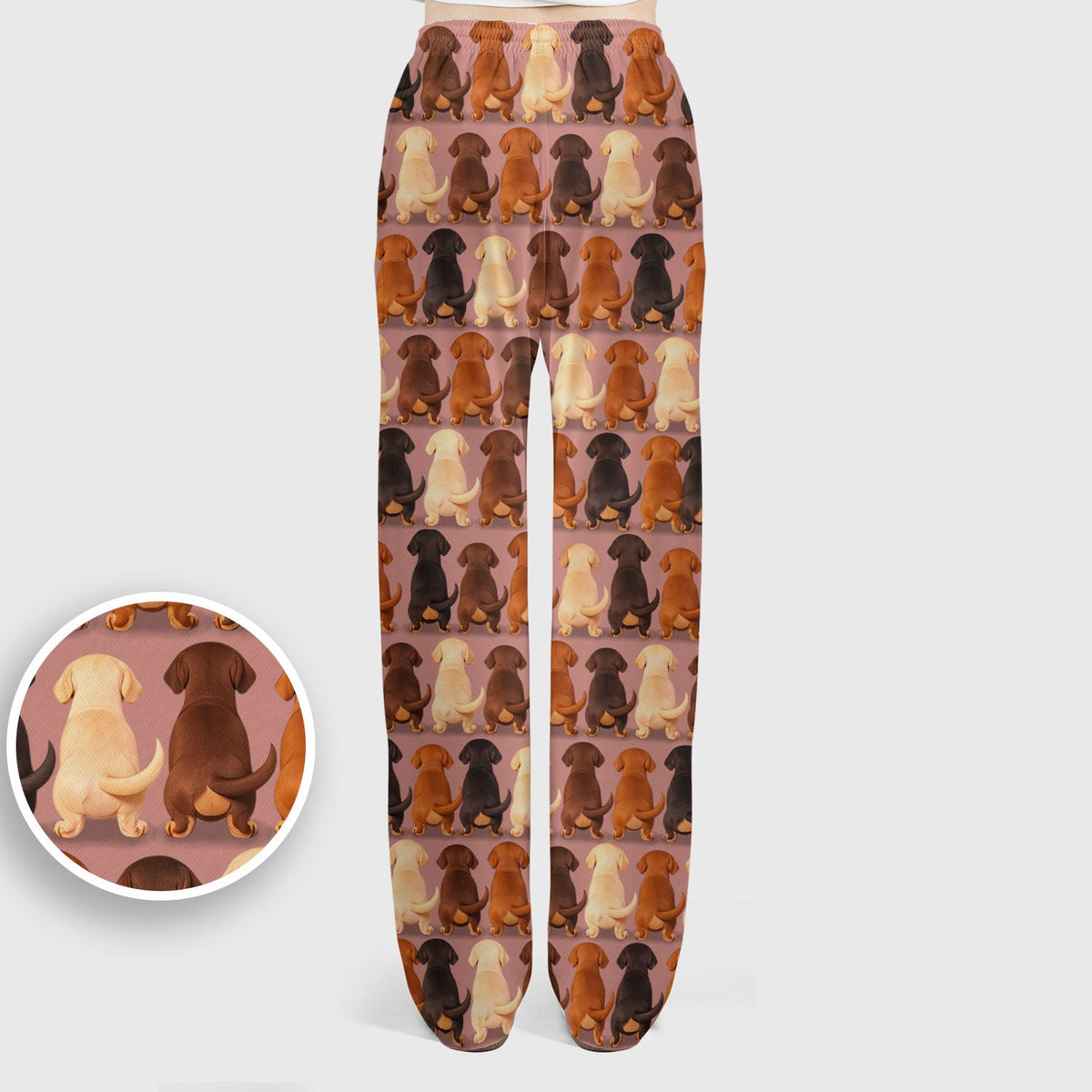 Scrub Set: Cute Dachshund Butt Pattern All Over Print Scrubs Set, Breathable Med Uniform