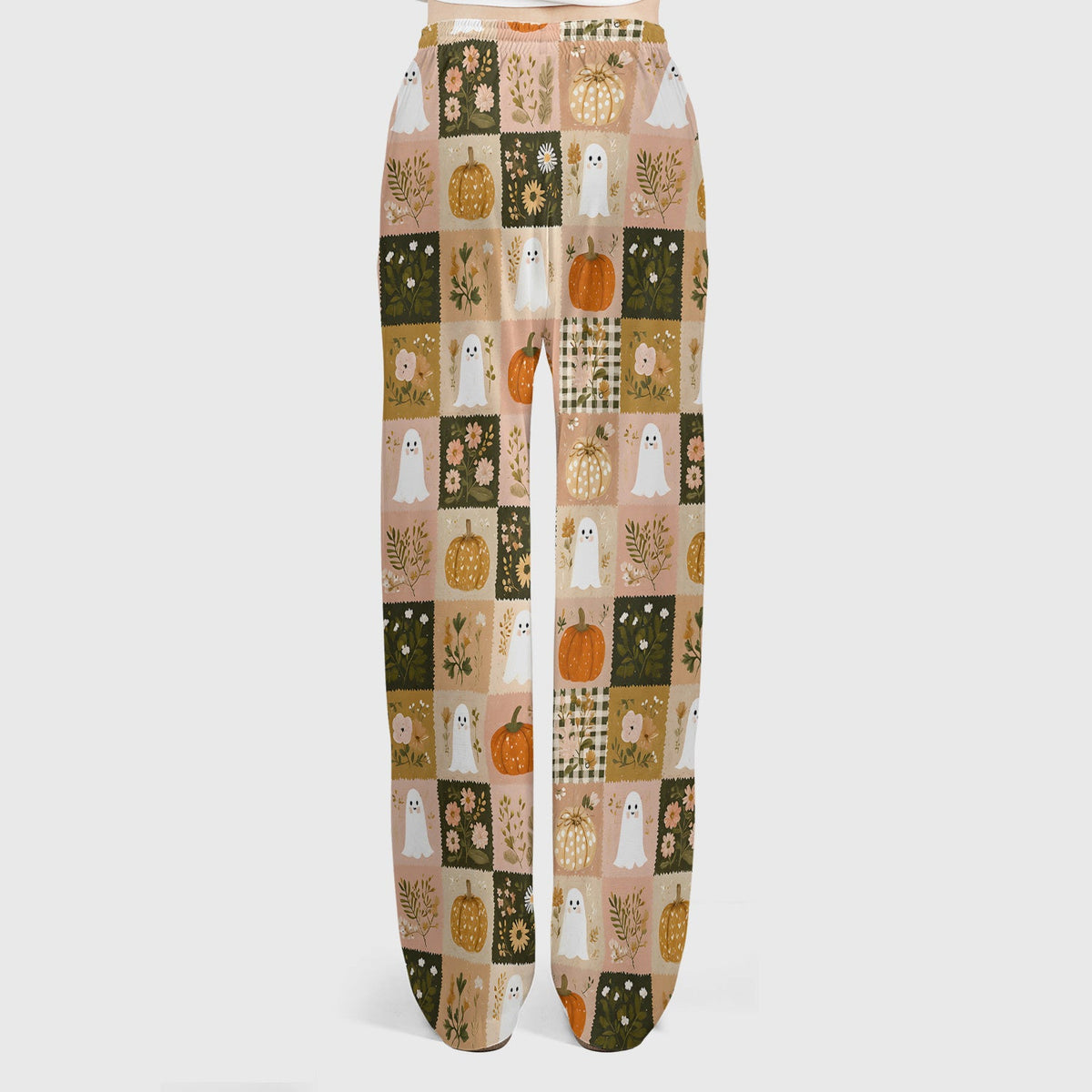 Halloween Ghost Pumpkin Patchwork Nurse Scrub Set