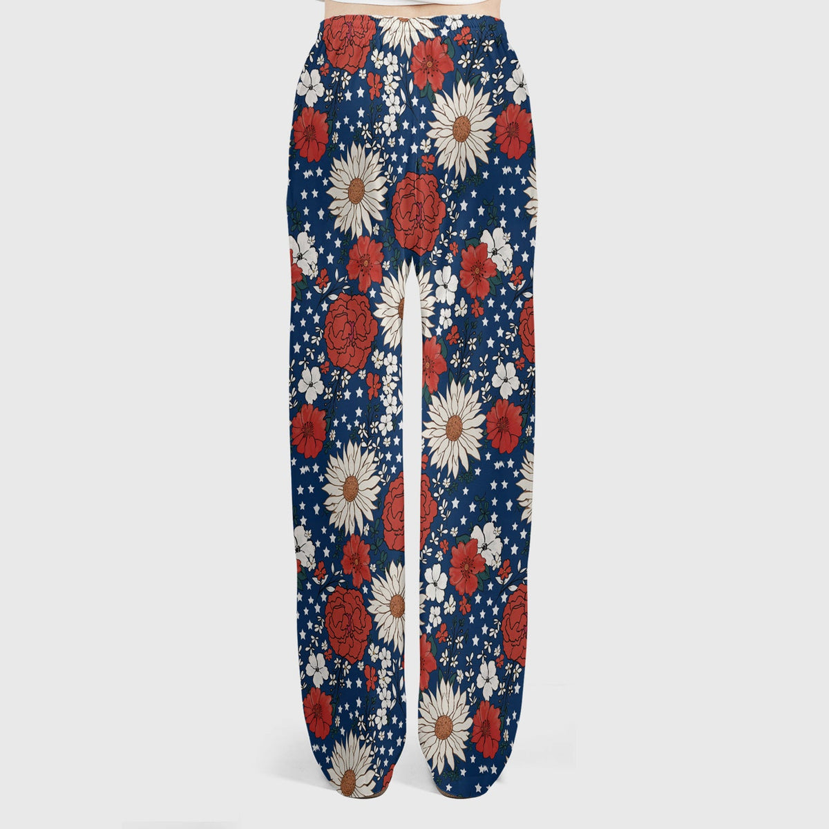 Red White Blue Floral Nurse Scrub Set