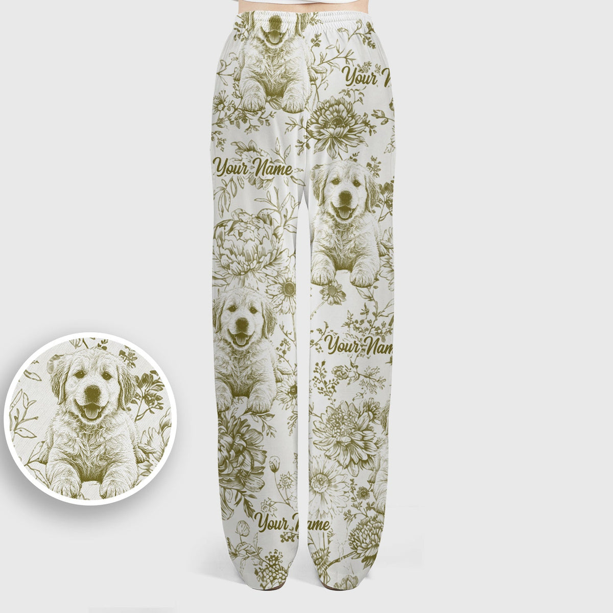 Personalized Pet Photo Floral Nurse Scrub Set