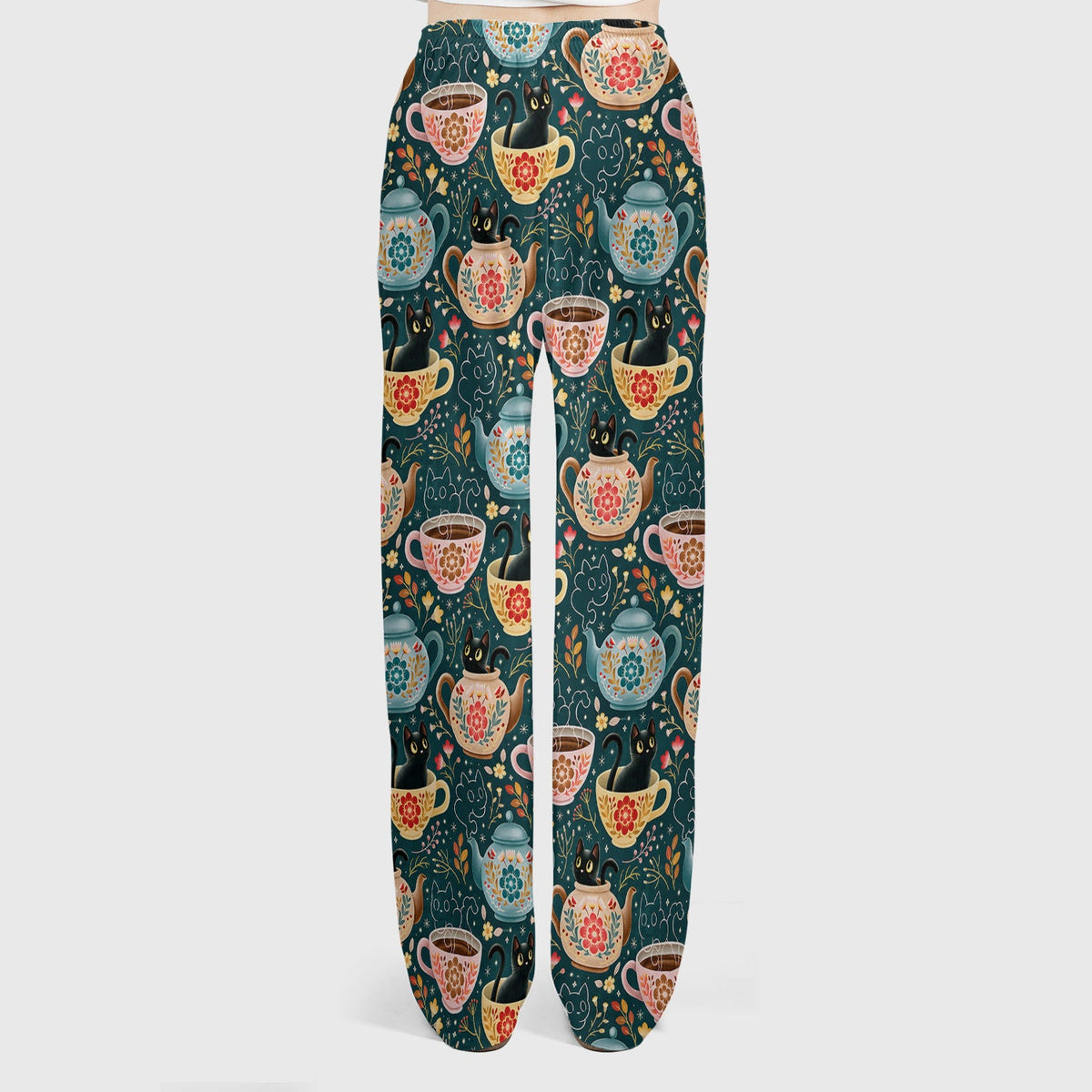 Black Cat Tea Party Veterinary Nurse Scrub Set