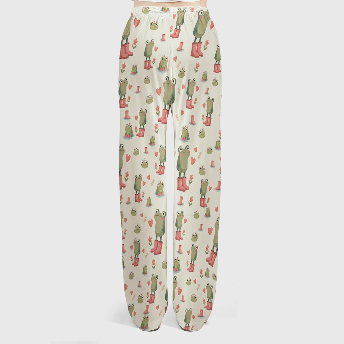 Adorable Frog Boots Heart Nurse Scrub Set