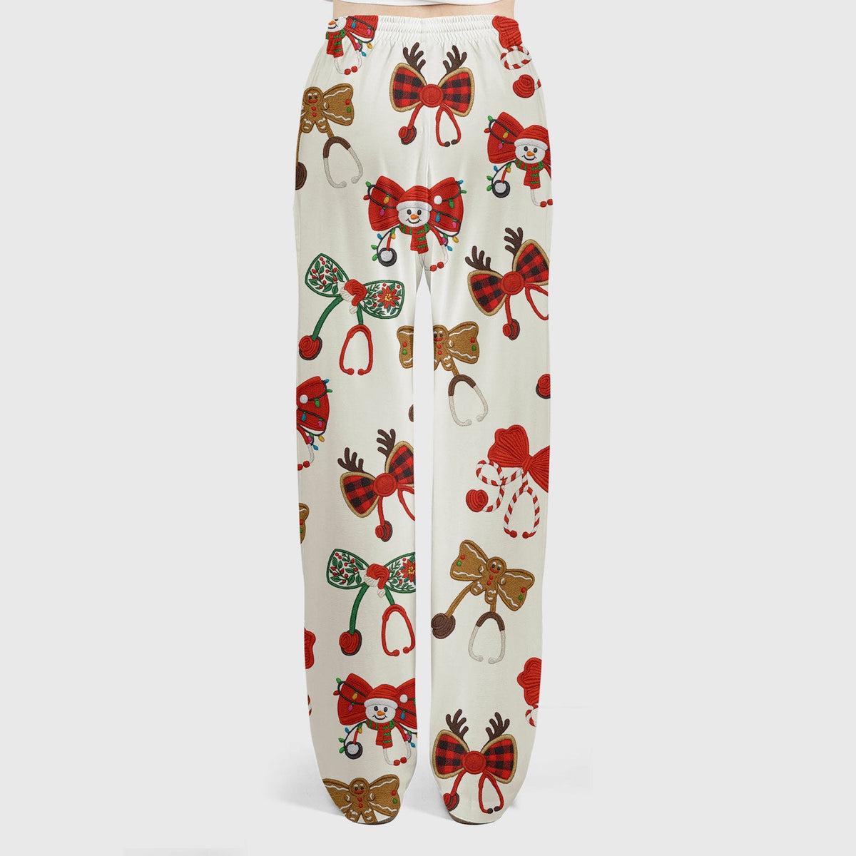 Christmas Stethoscope Bow Nurse Scrub Set