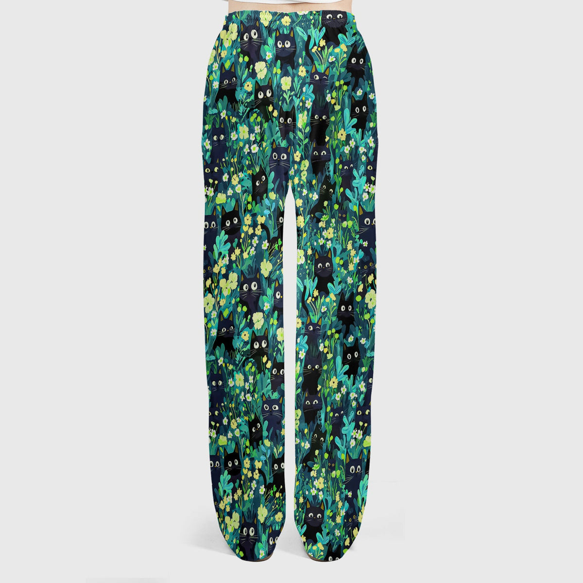 Black Cat Floral Nurse Scrub Set