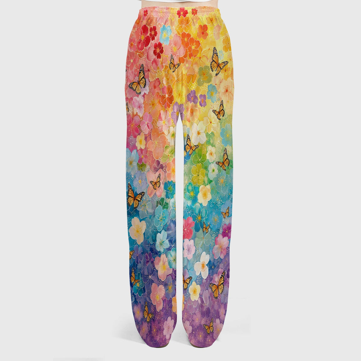 Rainbow Butterfly Floral Blossom Nurse Scrub Set