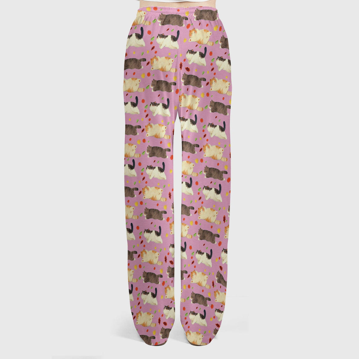 Chubby Cat Autumn Leaves Nurse Scrub Set