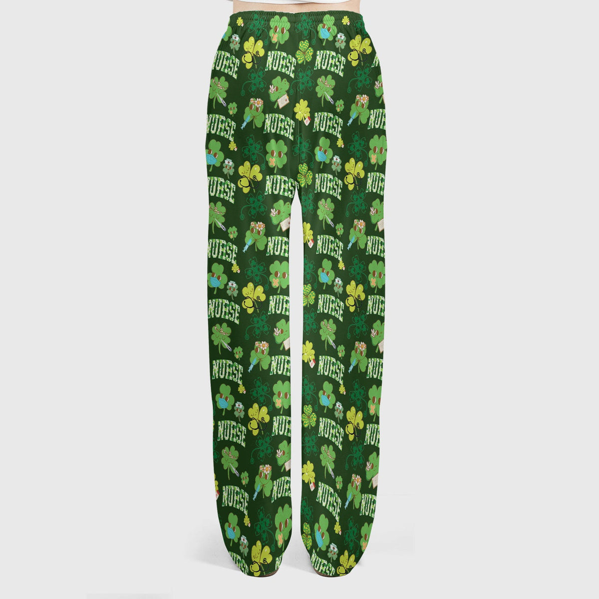 Lucky Shamrock Nurse Scrub Set, St. Patrick’s Day Nursing Shirt, Breathable Fabrics Nursing Uniform