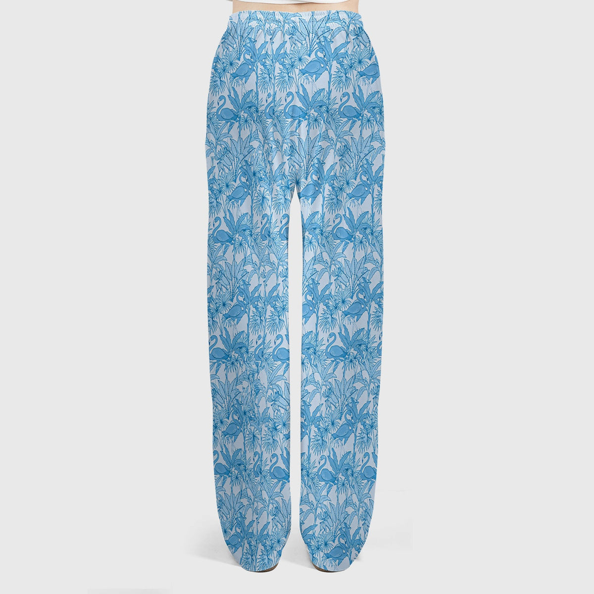 Tropical Flamingo Palm Leaves Nurse Scrub Set