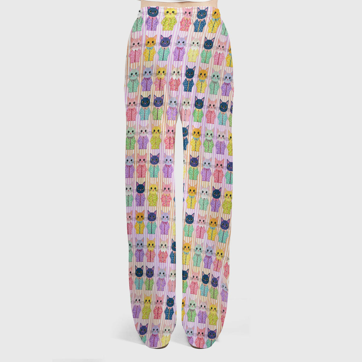 Cat Pajama Print Nurse Scrub Set