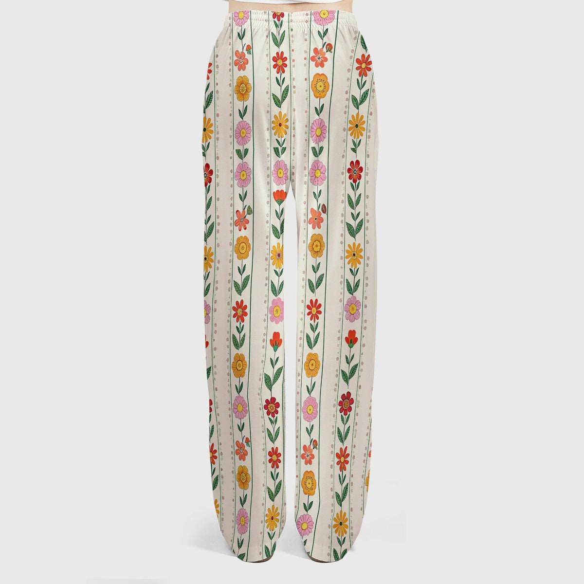 Retro Floral Stripe Print Nurse Scrub Set