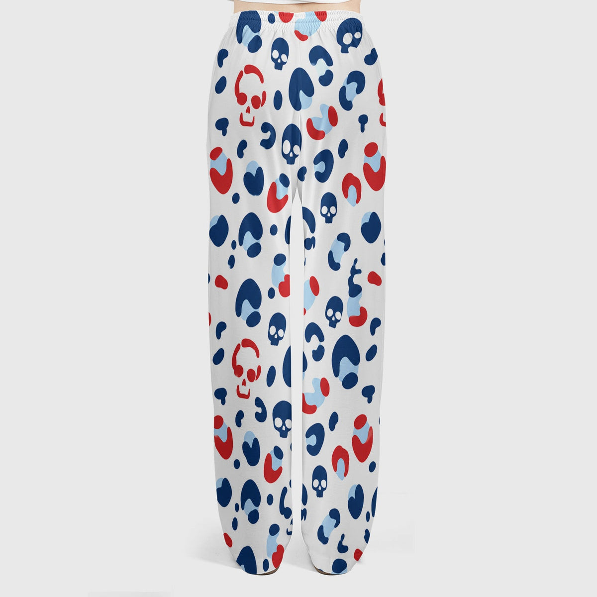 Red Blue Skull Leopard Nurse Scrub Set