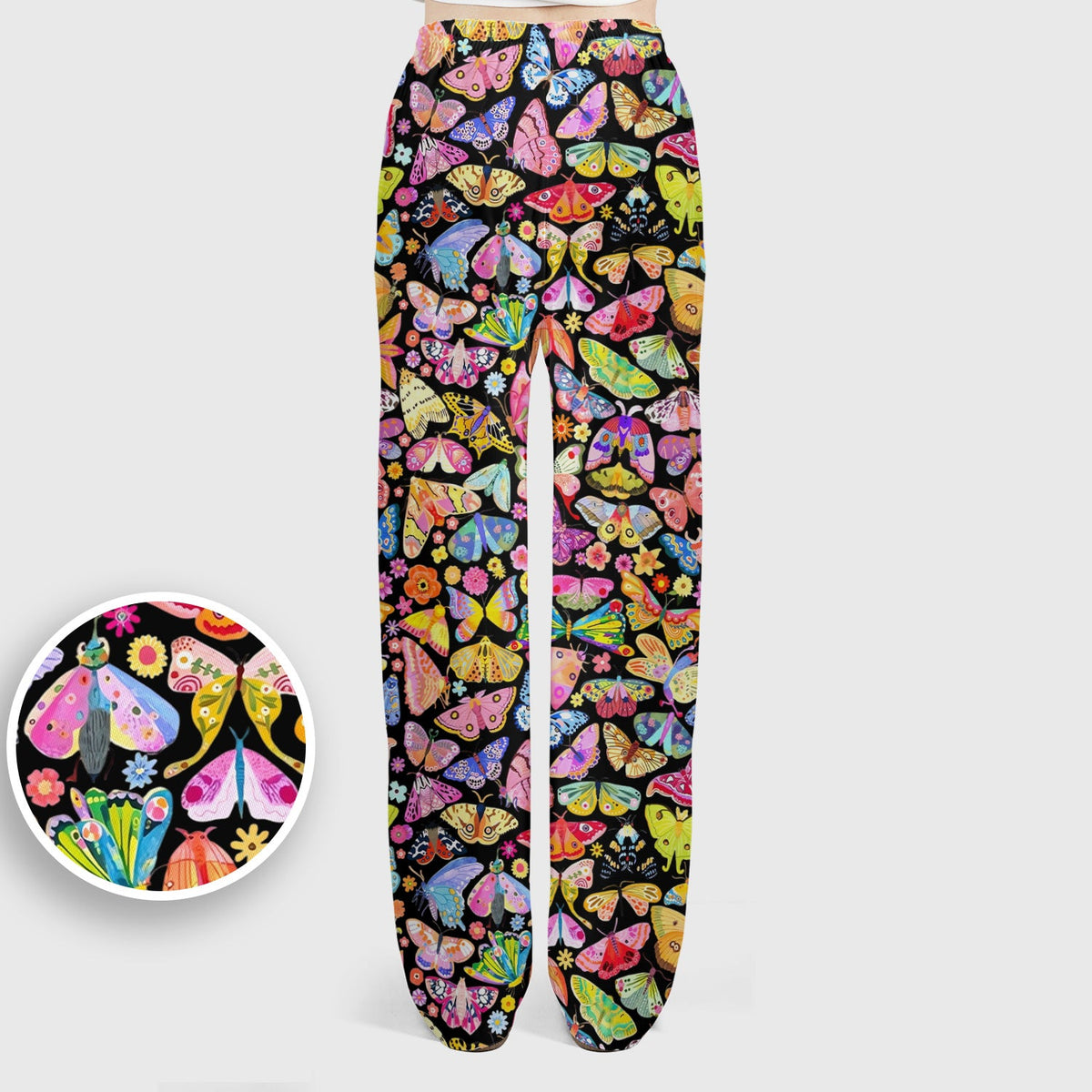 Cute Bright Butterfly Moth Floral Nurse Scrub Set