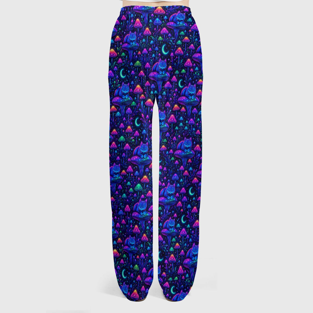 Neon Mushroom Cat Galaxy Nurse Scrub Set