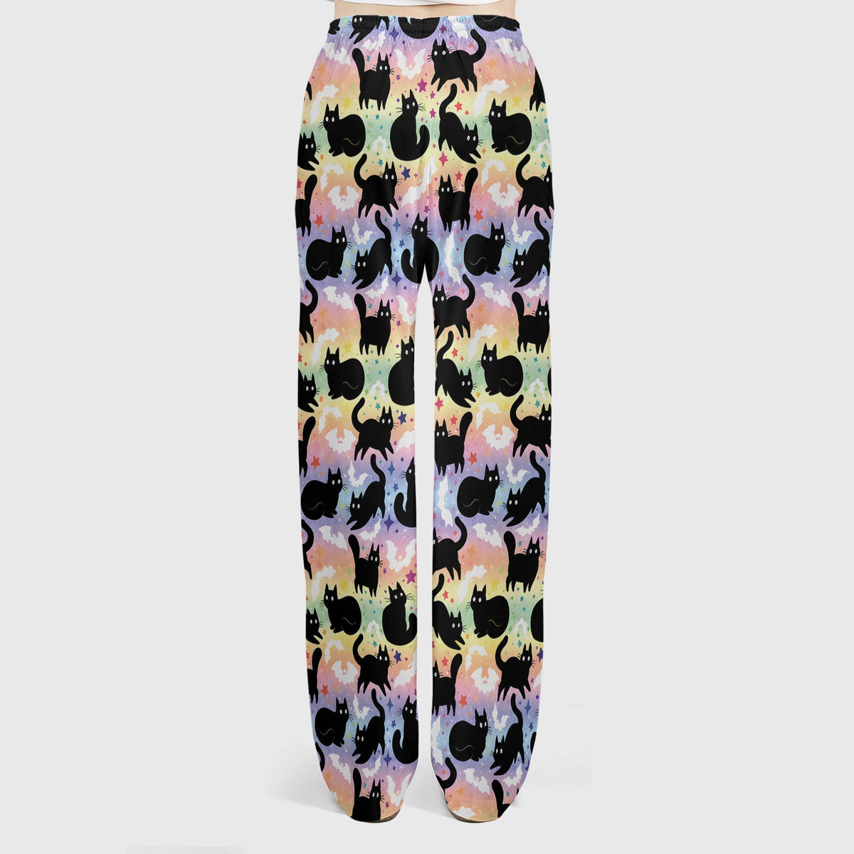 Pastel Star Black Cat Nurse Scrub Set