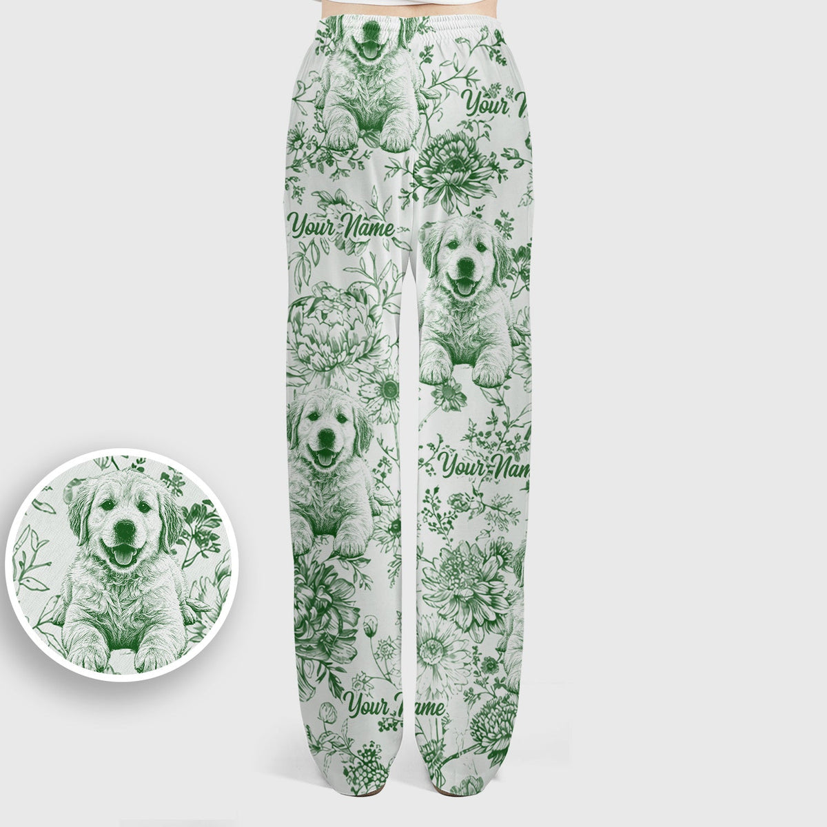Personalized Pet Photo Floral Nurse Scrub Set