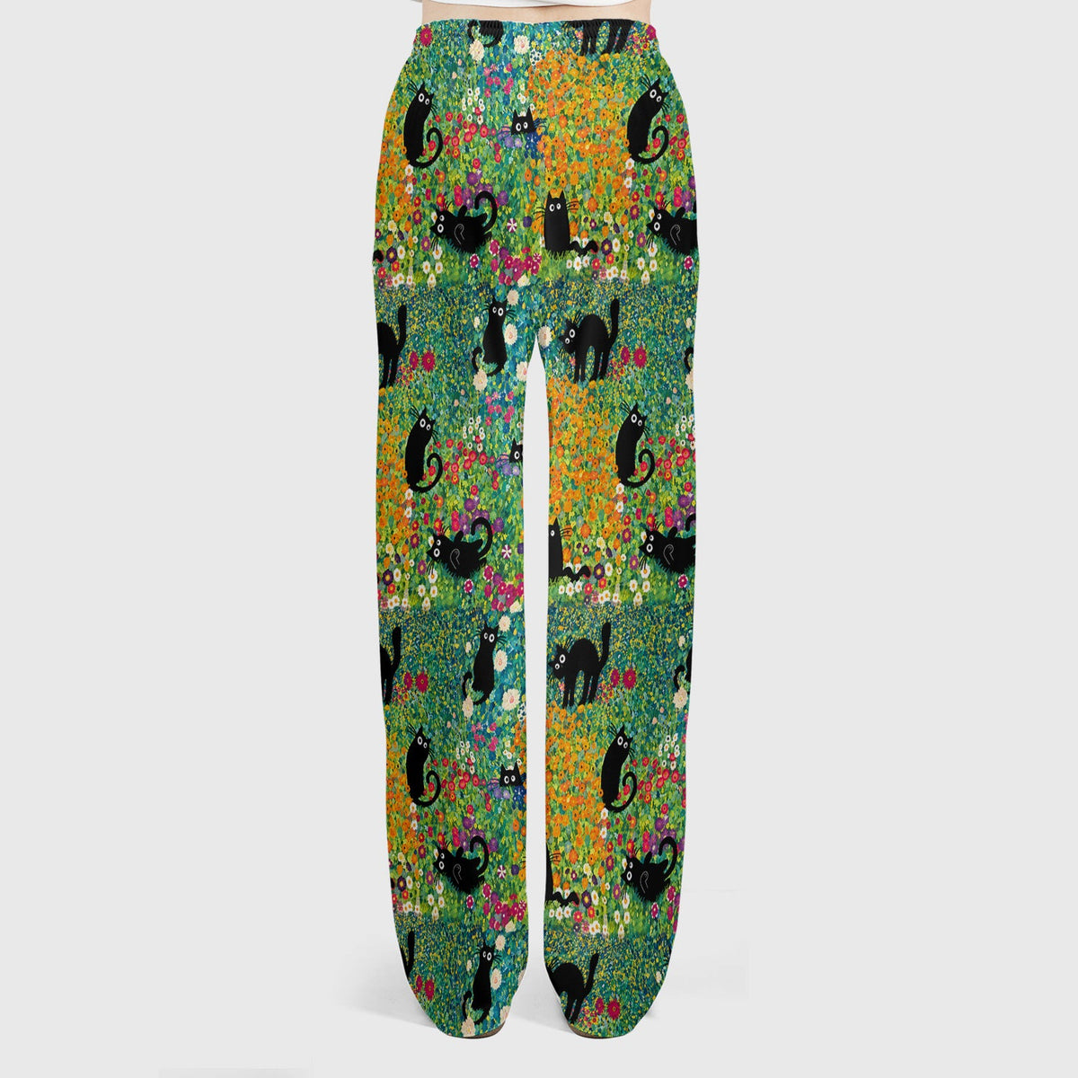 Black Cat Flower Garden Nurse Scrub Set