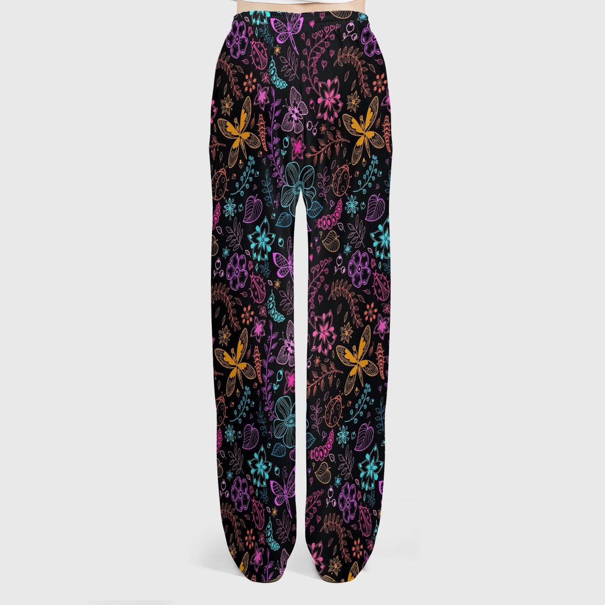 Neon Butterfly Floral Garden Nurse Scrub Set
