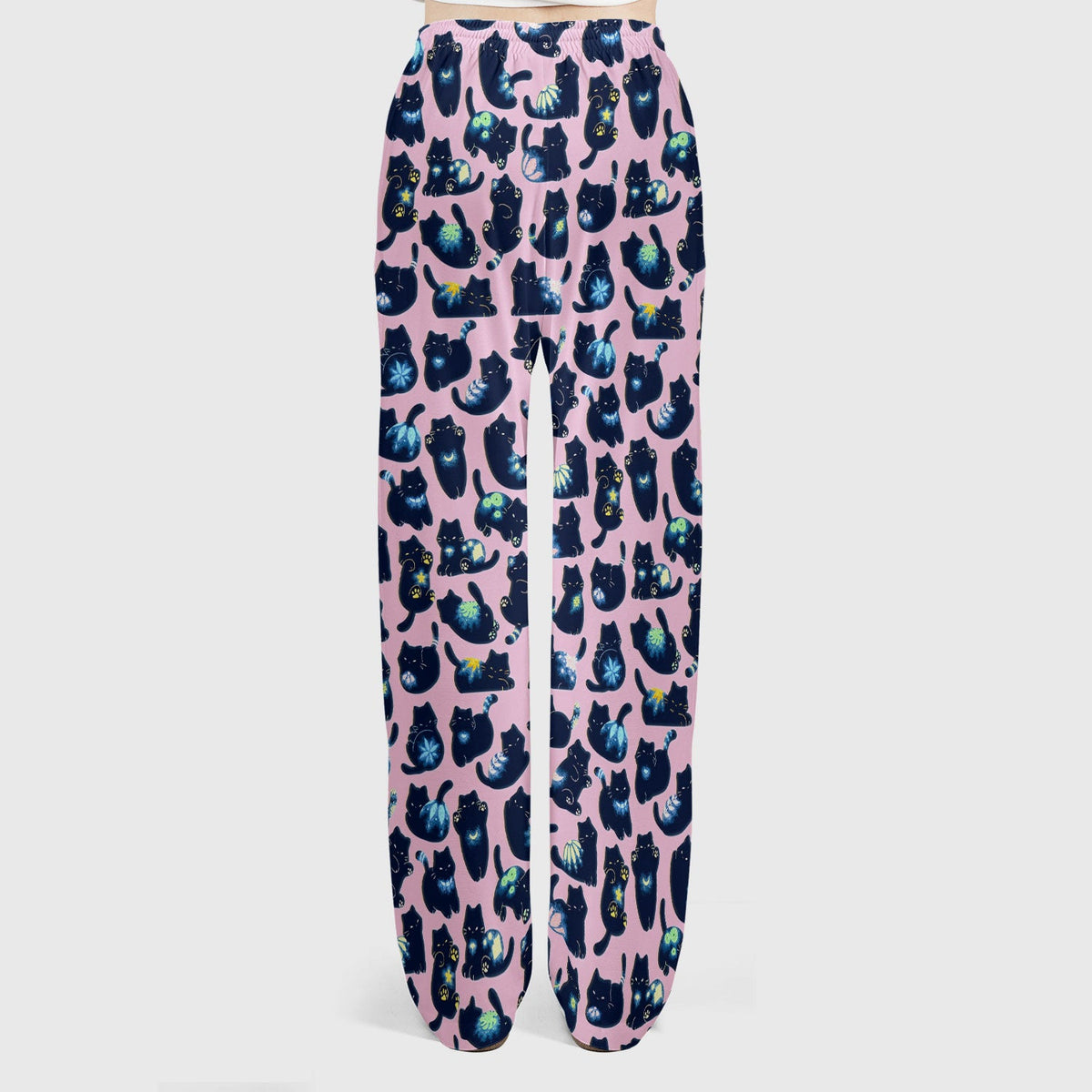 Midnight Black Cat Nurse Scrub Set