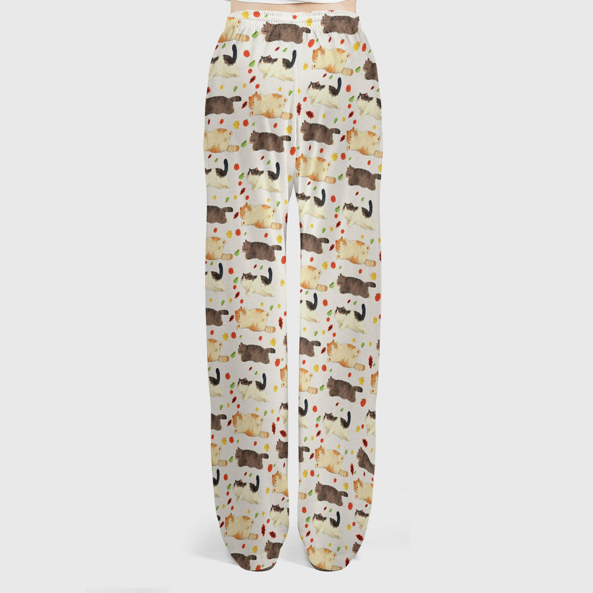 Chubby Cat Autumn Leaves Nurse Scrub Set