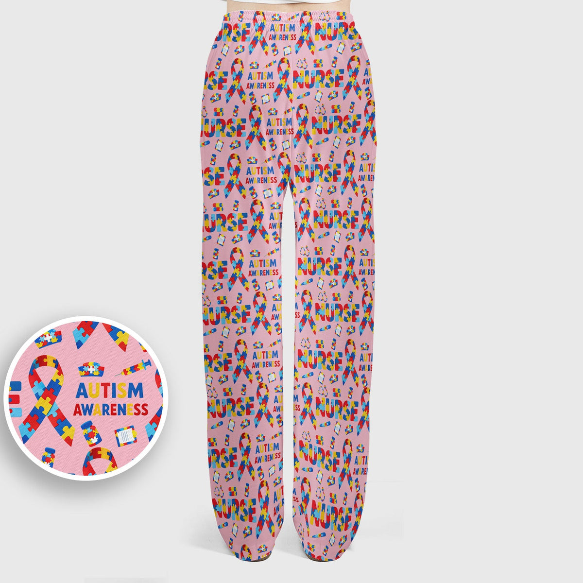 Autism Awareness Puzzle Ribbon Nurse Scrub Set