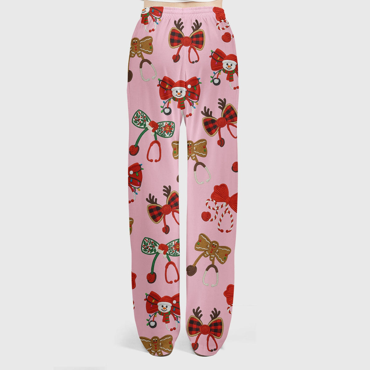 Christmas Stethoscope Bow Nurse Scrub Set