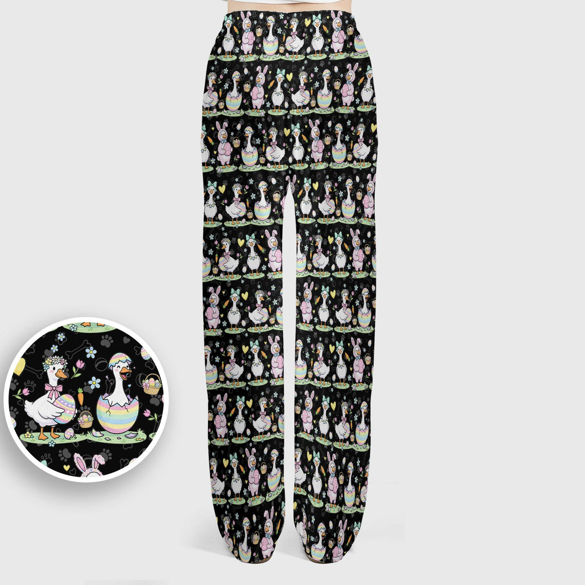 Spring Easter Goose Bunny Nurse Scrub Set