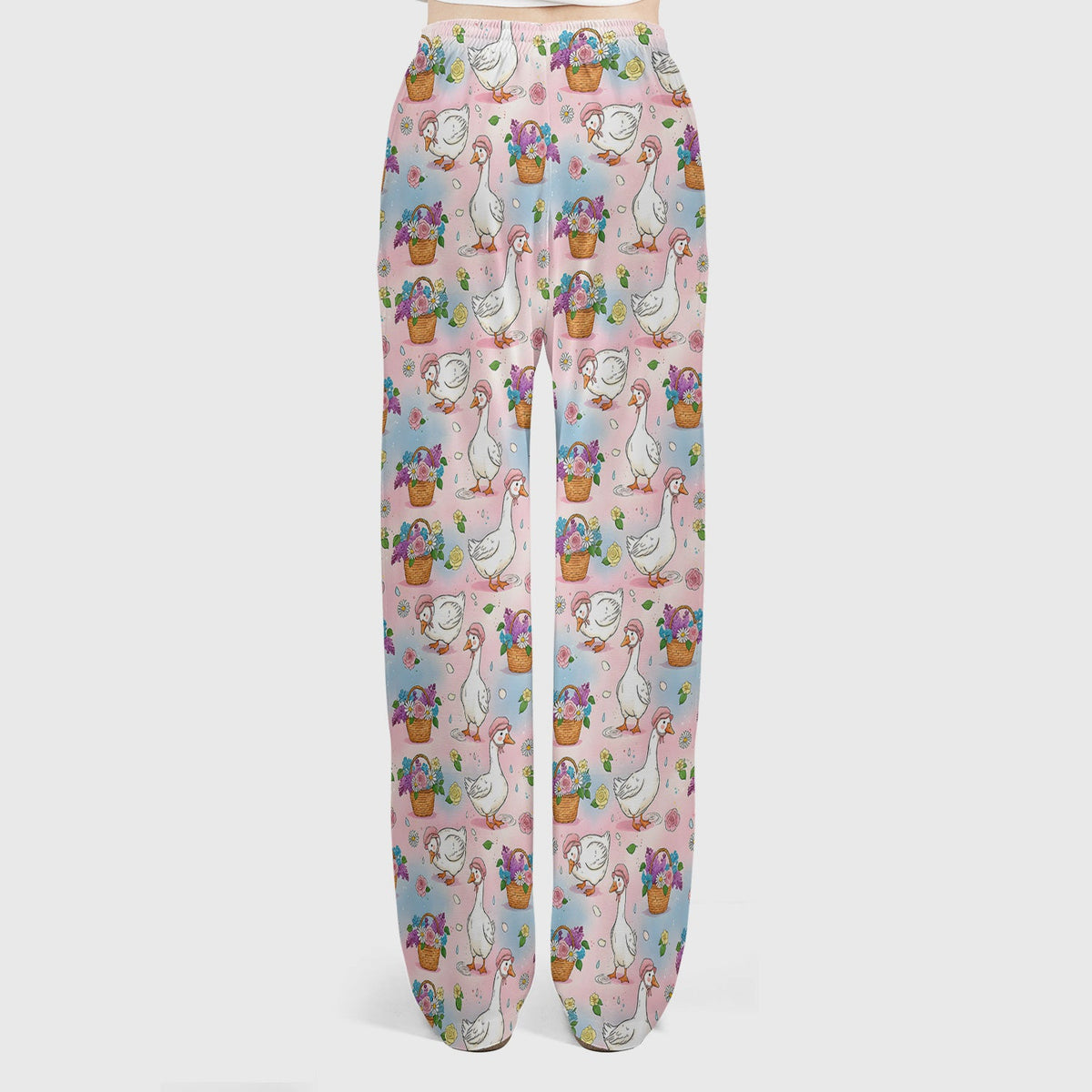 Spring Goose Flower Basket Nurse Scrub Set