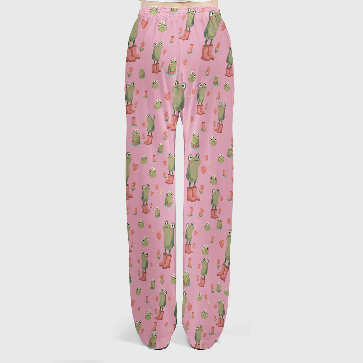 Adorable Frog Boots Heart Nurse Scrub Set