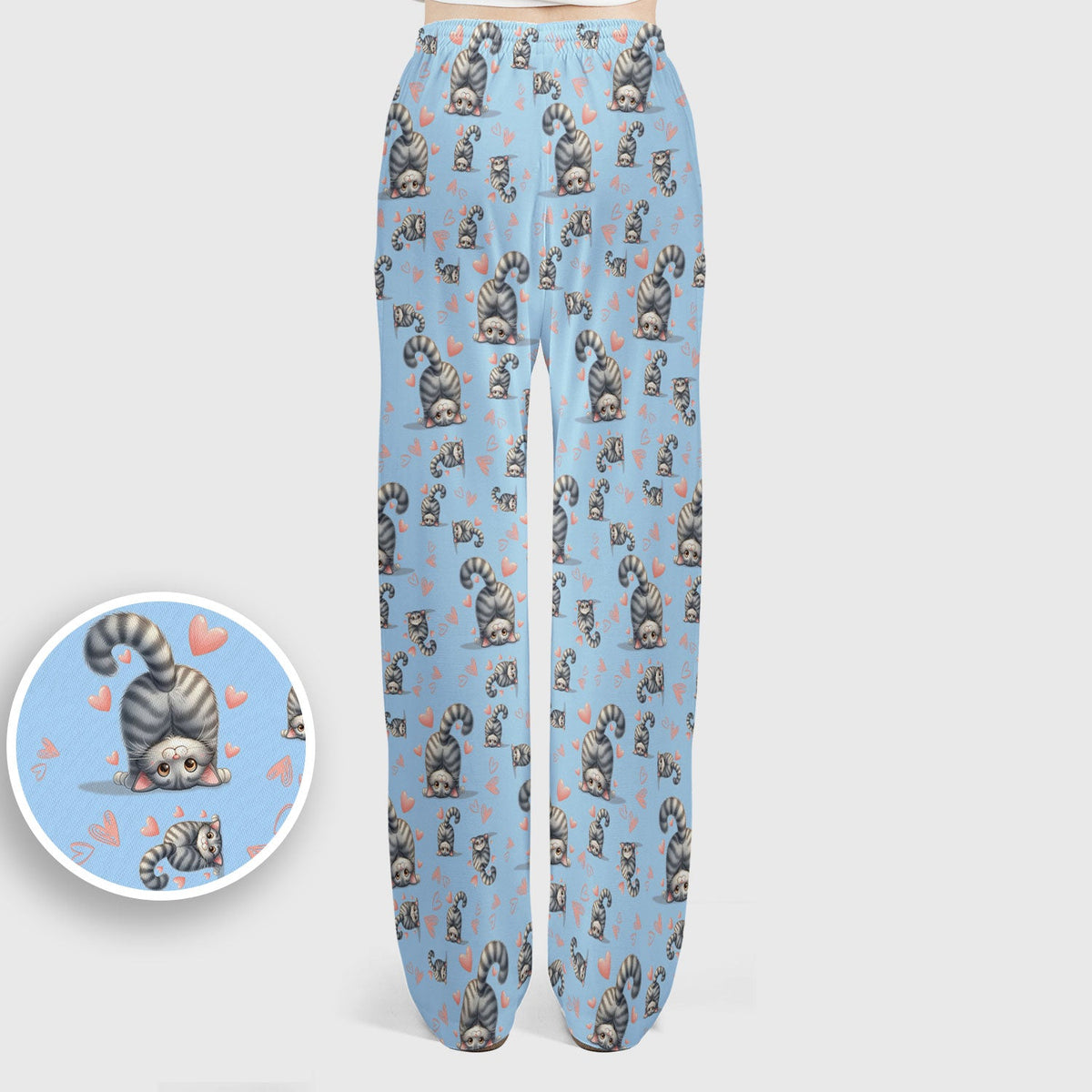 Valentine Cute Cat Heart Nurse Scrub Set