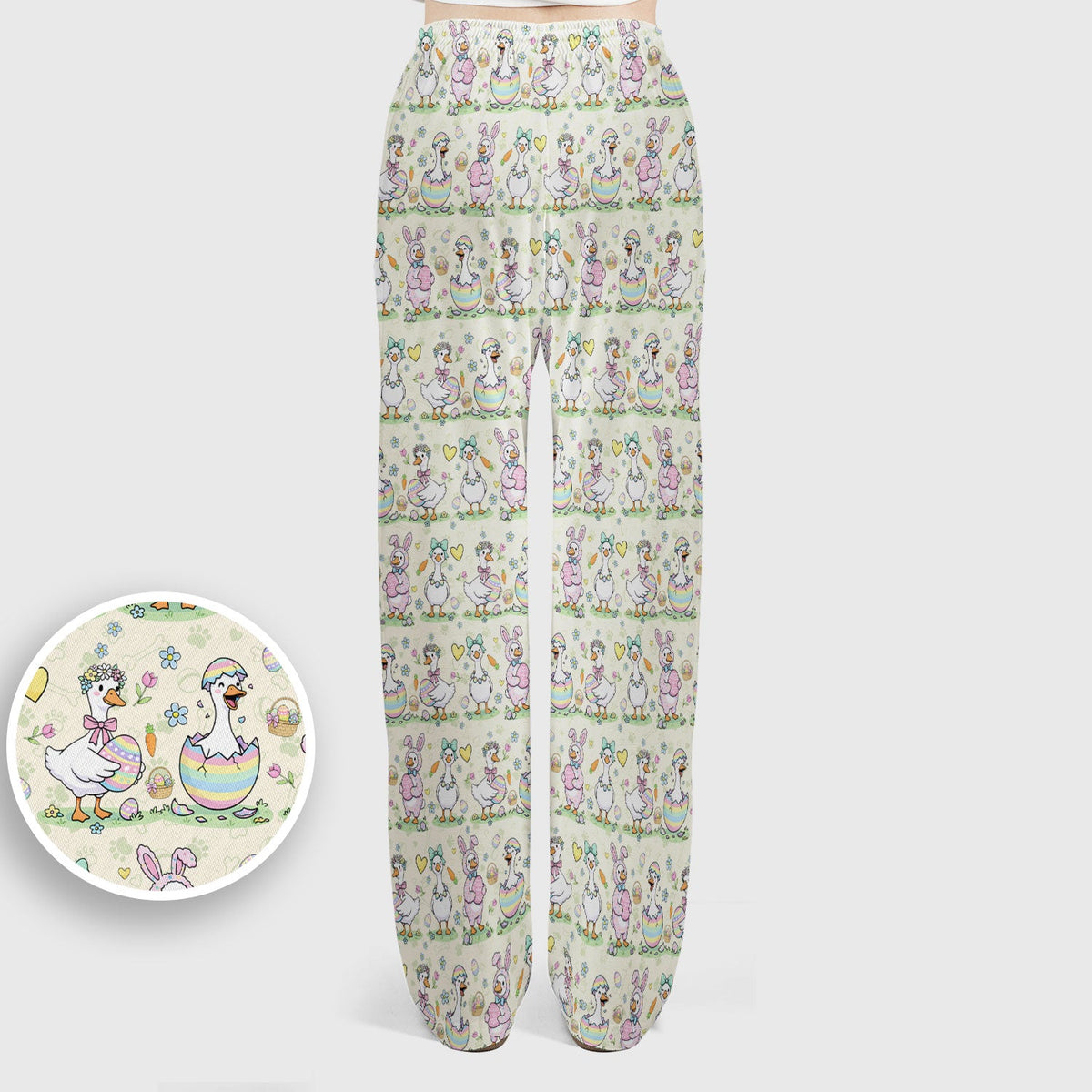 Spring Easter Goose Bunny Nurse Scrub Set