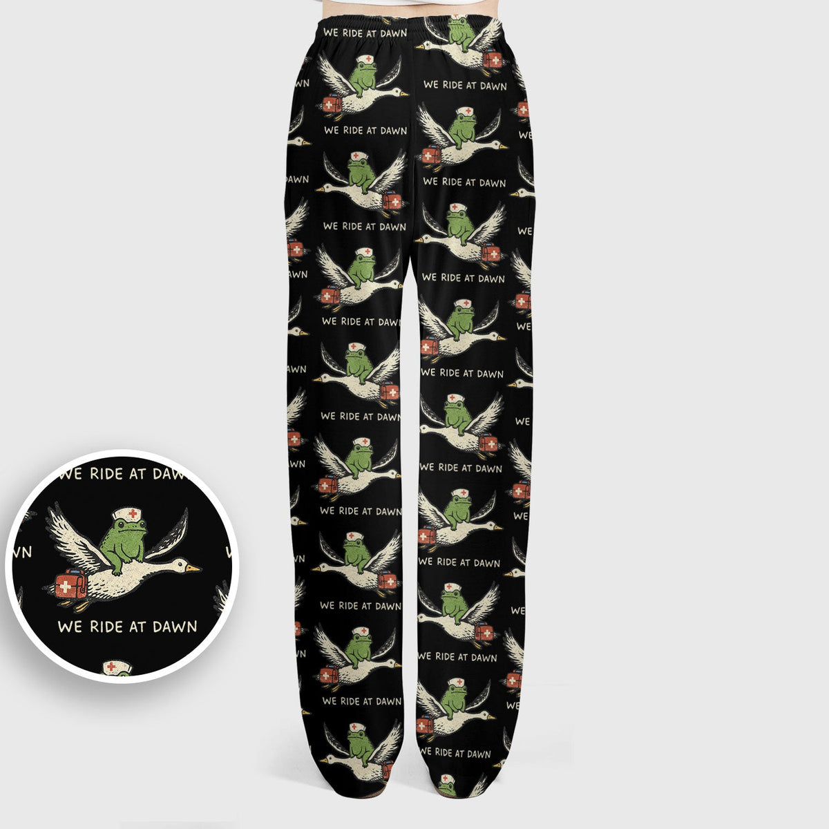 Frog Riding Goose Nurse Scrub Set