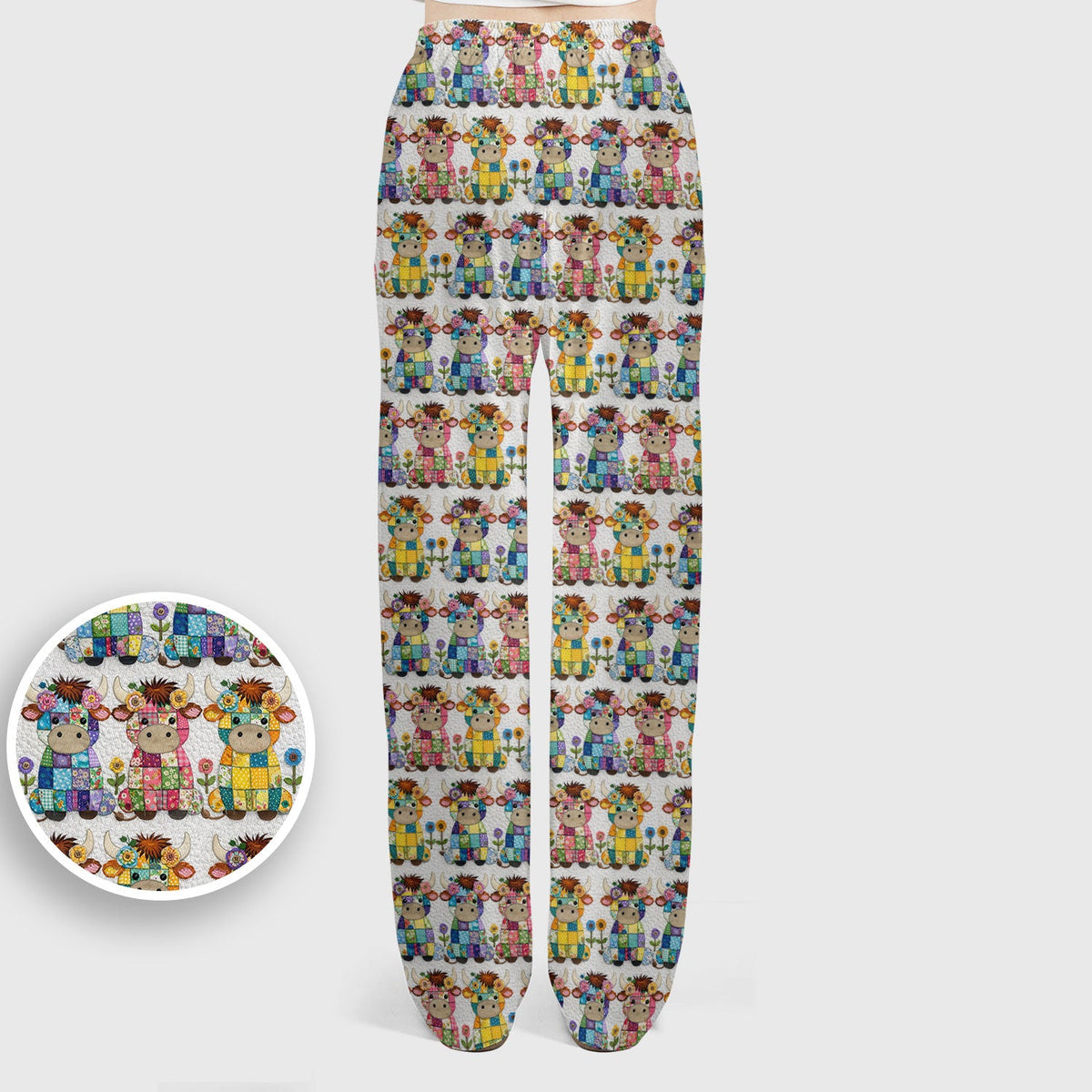 Patchwork Cow Flowers Nurse Scrub Set