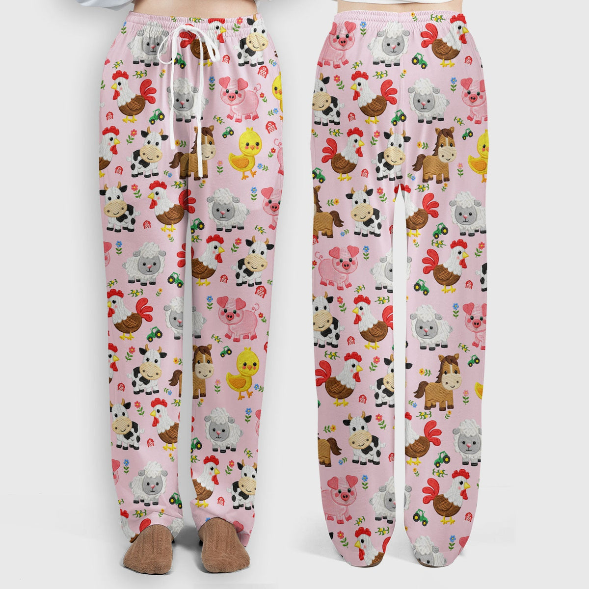 Cartoon Farm Animal Nurse Scrub Set