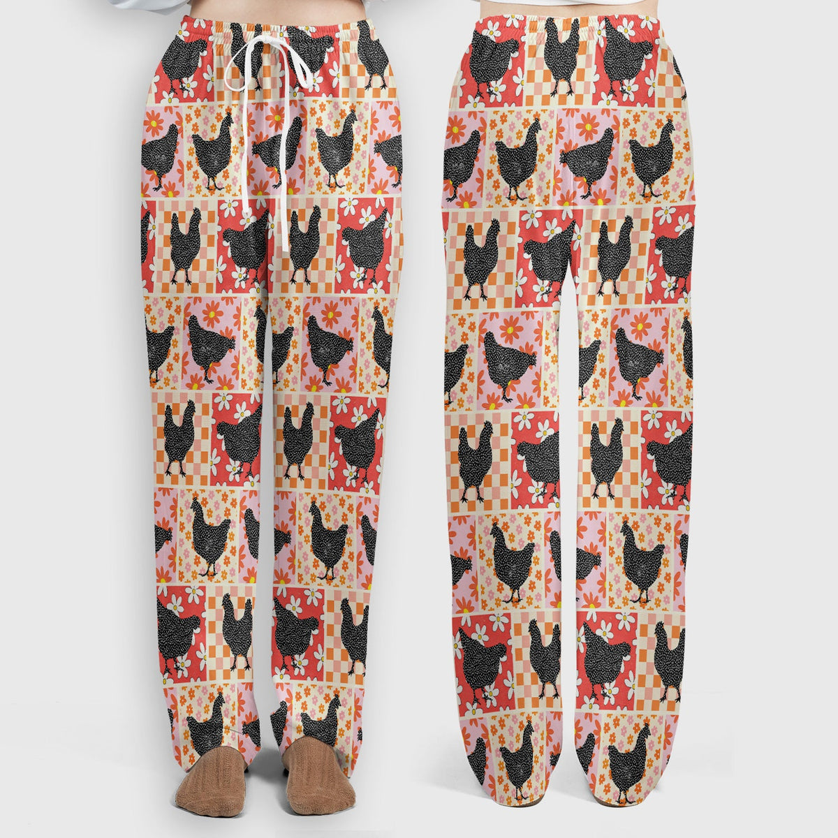 Chicken Patchwork Floral Nurse Scrub Set