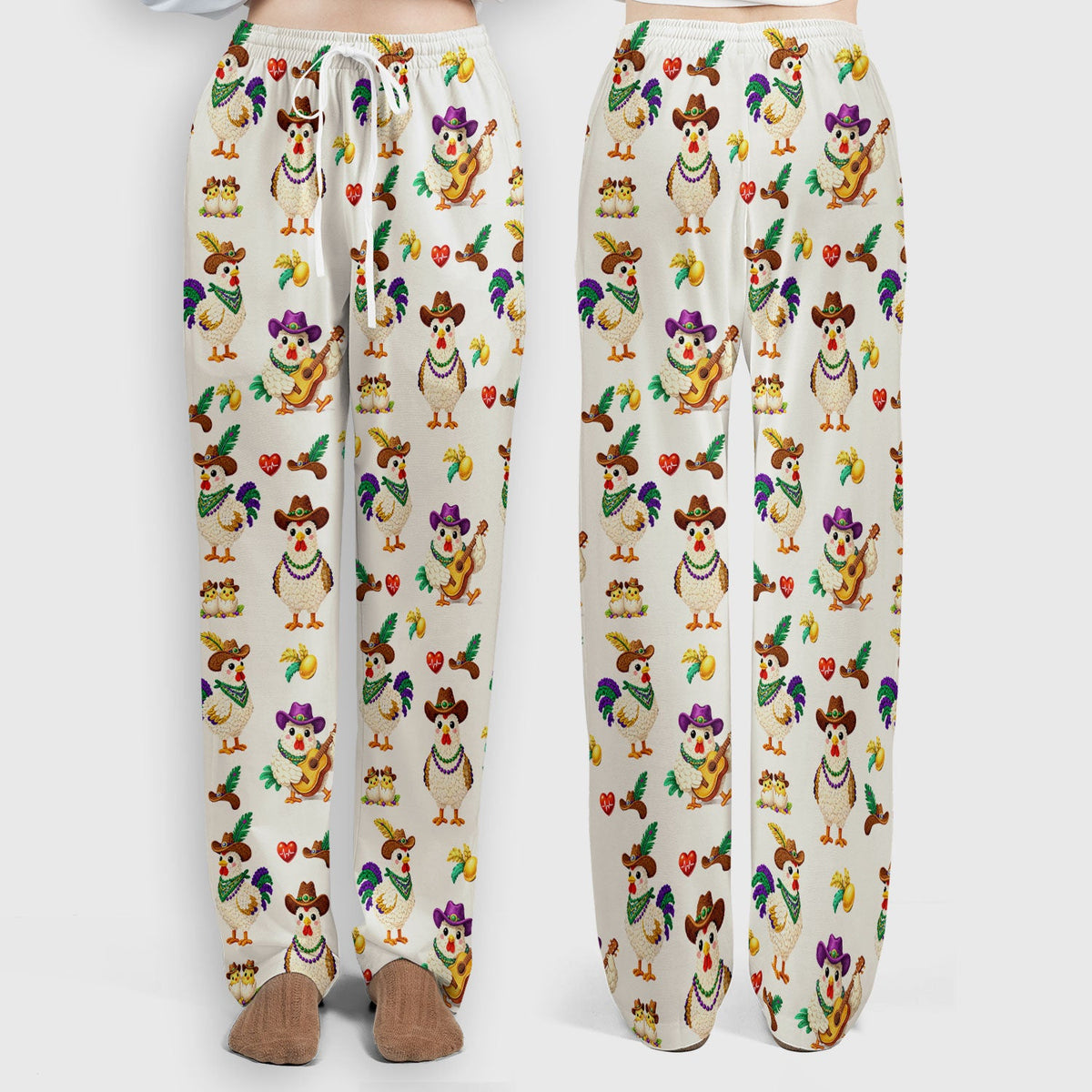 Mardi Gras Rooster Cowboy Nurse Scrub Set