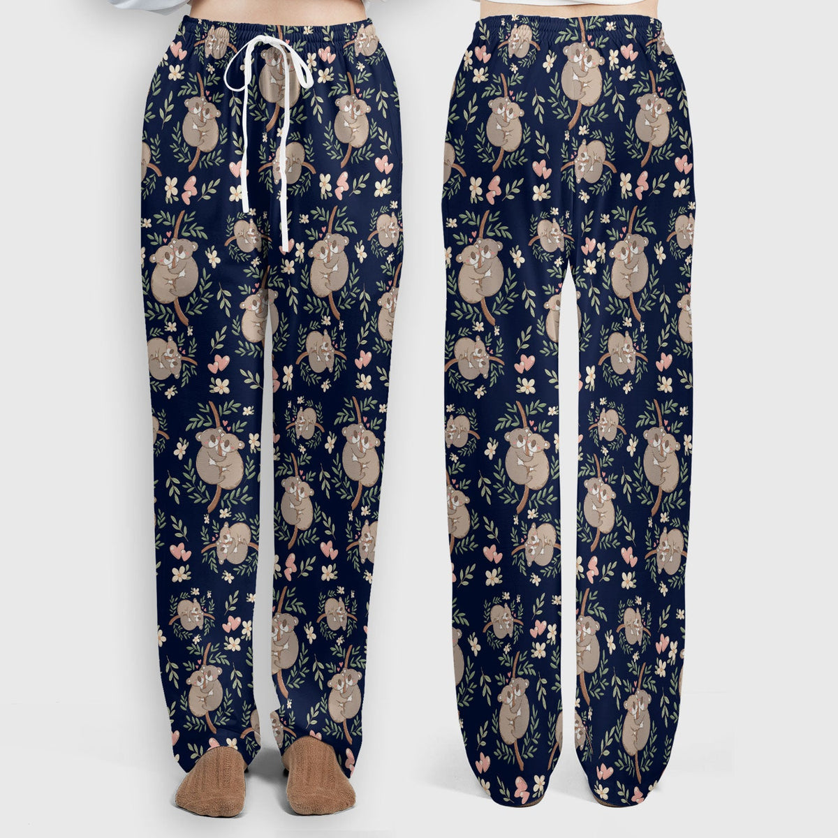 Koala Couple Floral Nurse Scrub Set