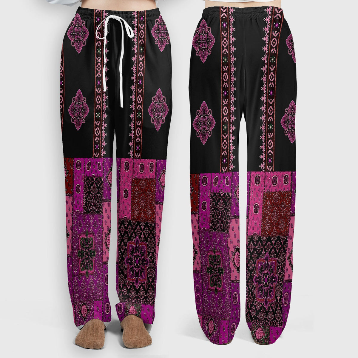 Boho Pink Bandana Patchwork Nurse Scrub Set