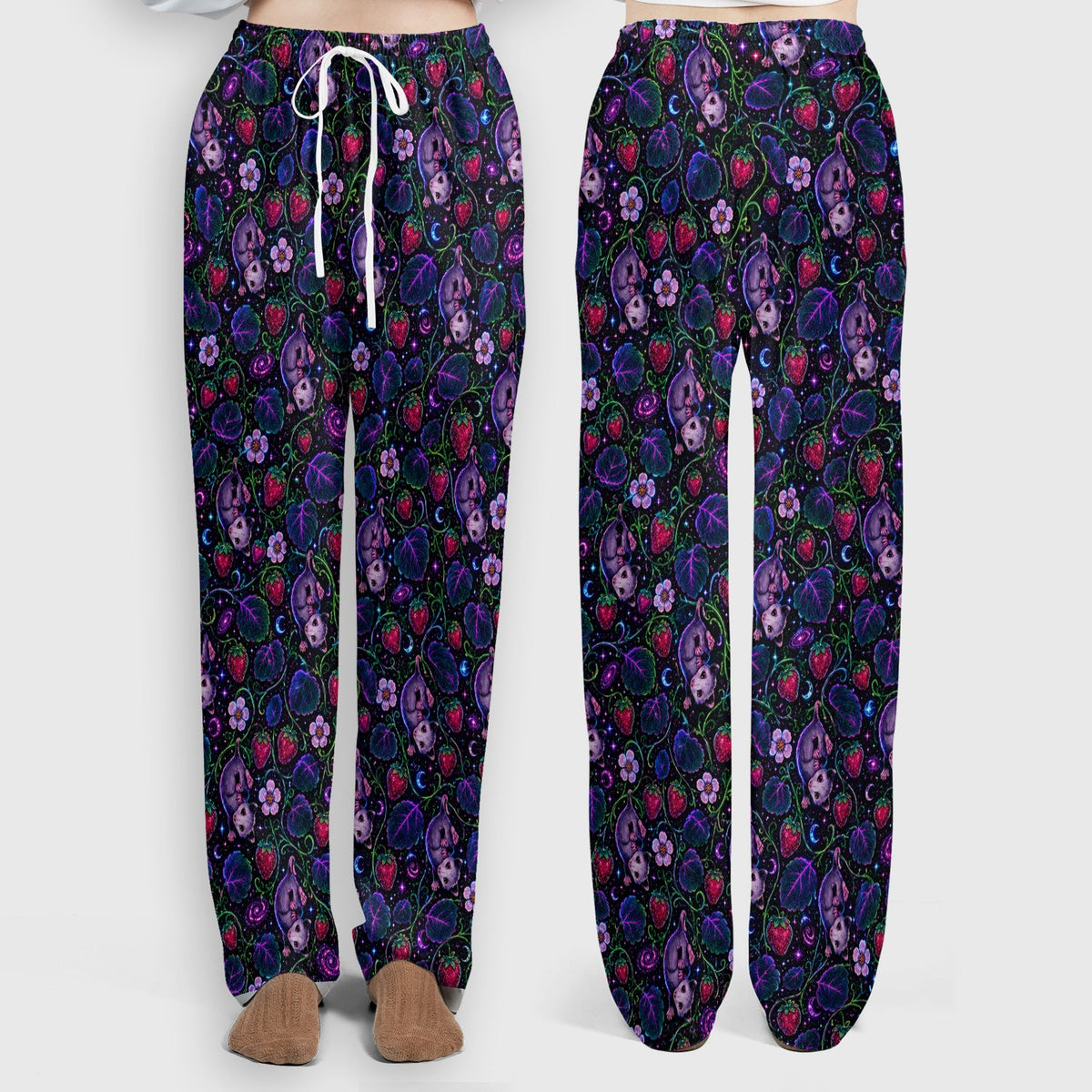 Galaxy Strawberry Opossum Nurse Scrub Set