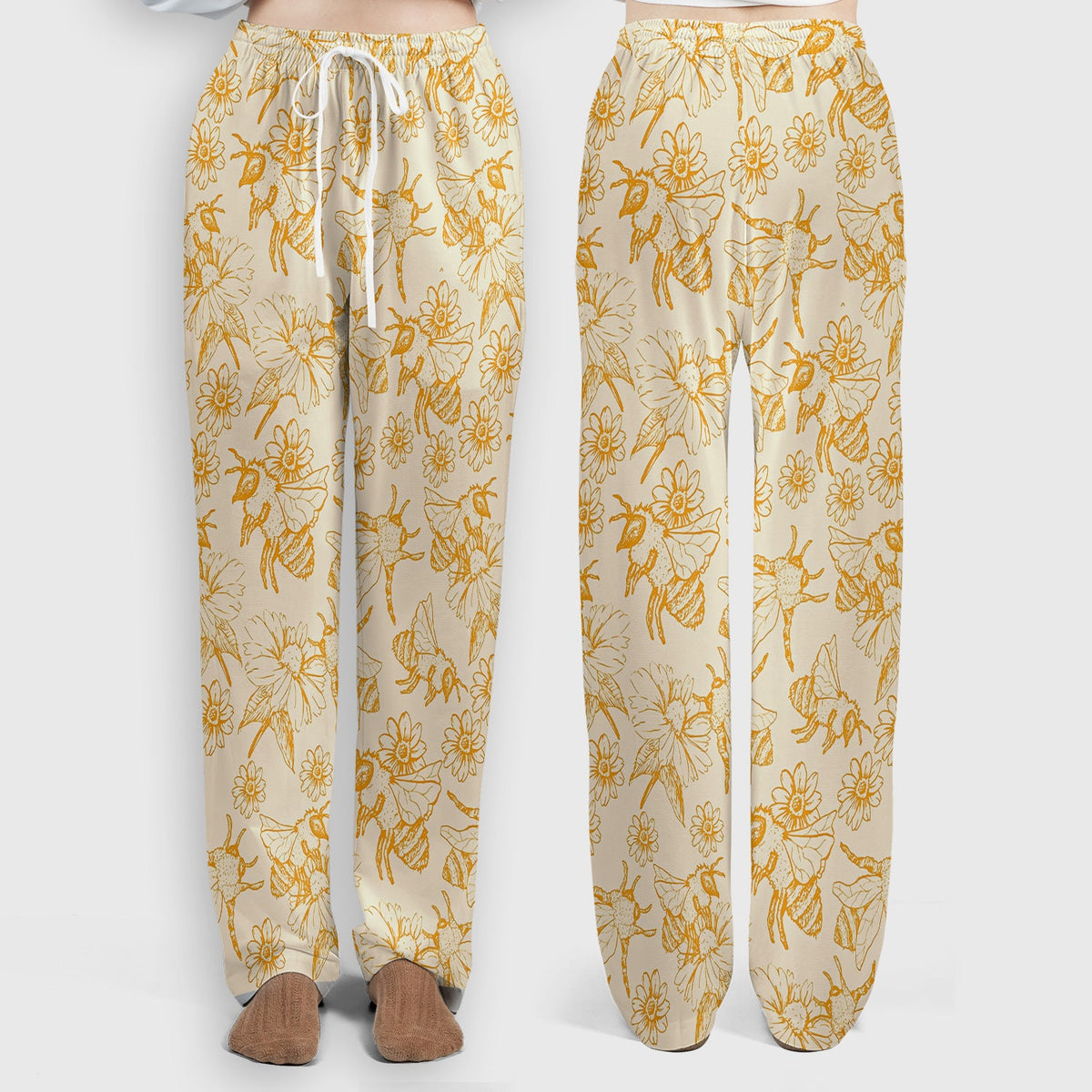 Honey Bee Flower Sketch Nurse Scrub Set