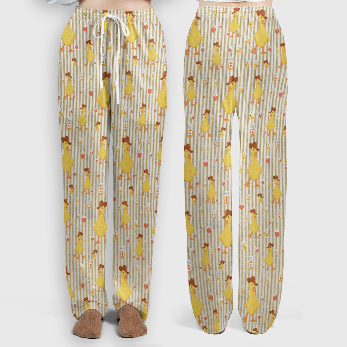 Cowboy Ducktor Vertical Stripe Nurse Scrub Set
