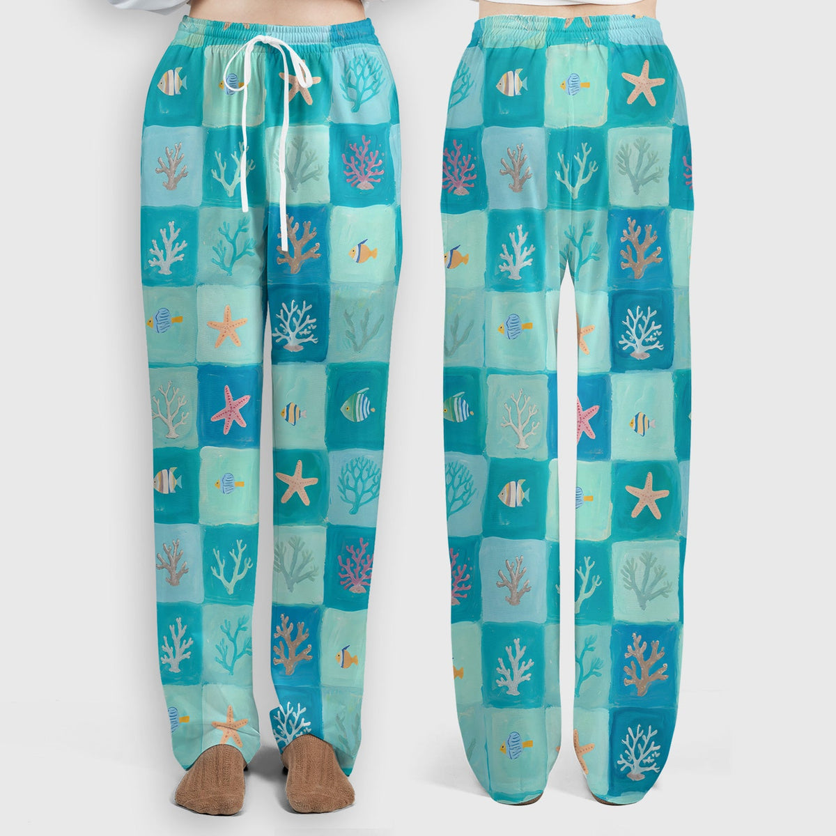 Ocean Coral Fish Starfish Nurse Scrub Set